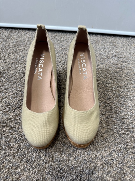 viscata Shoes - Viscata Barcelona Cream Canvas Wedge Shoes